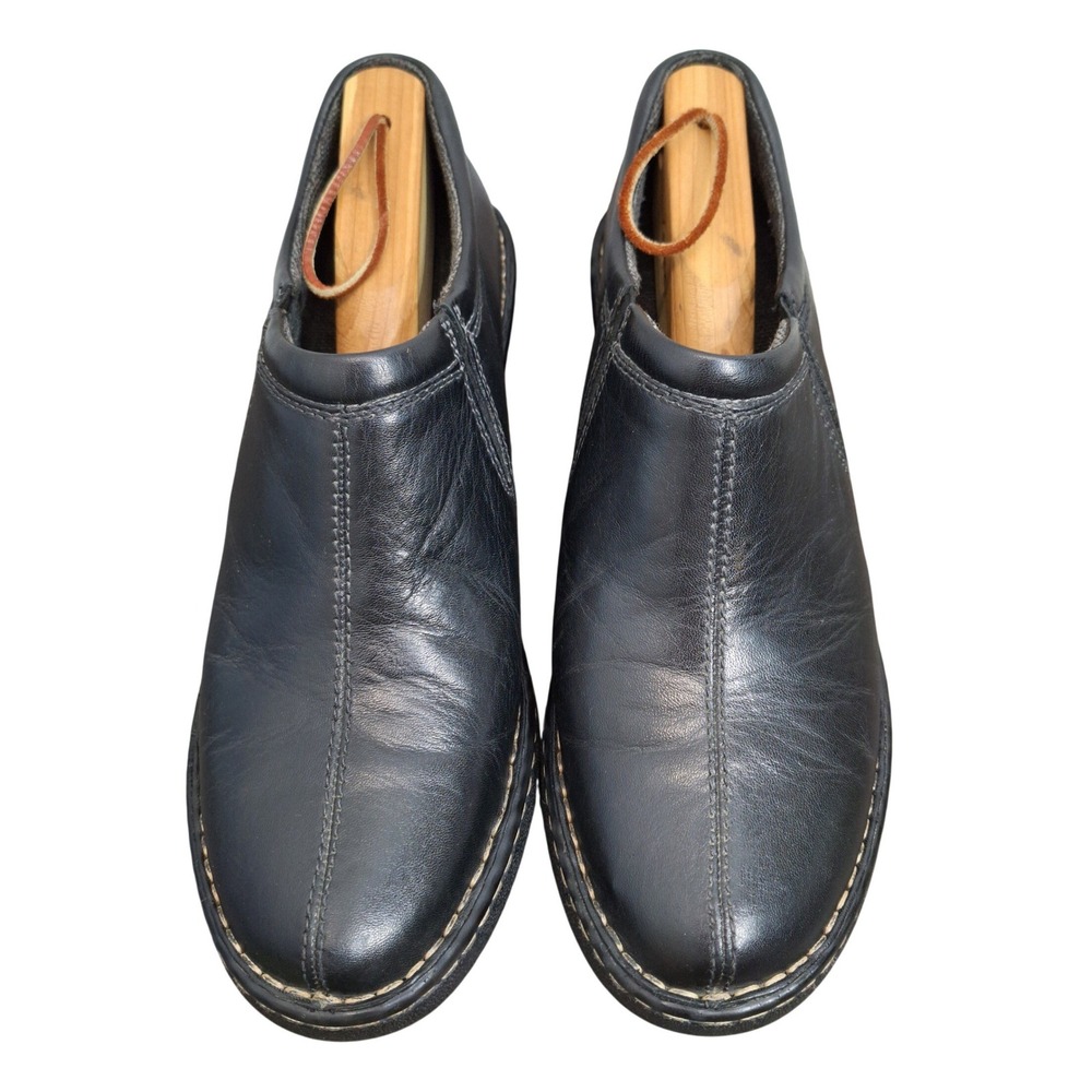 Eastland Amore Clog Women's Black Leather Slip On Wedge Shoes Size 11M 3096-01